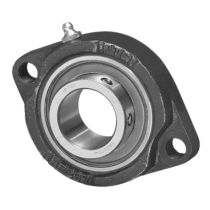 IPTCI Bearings SBLF 207 23 G Relubricatable Standard Duty Flange Block Bearing With Type-K Seal, 1-7/16 in Dia Bore, 3-15/16 in L Bolt Center-to-Center, 2-Bolt Flange Mount, 4-13/16 in OAL/Dia - Flange Mount Ball Bearing Units